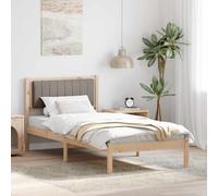 vidaXL Bed Frame with Upholstered Headboard Taupe 90 x 190 cm