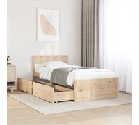 Bed Frame with Drawers Bed Base Mattress Foundation Solid Wood Pine vidaXL