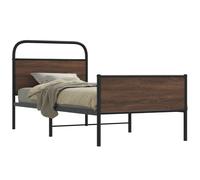 vidaXL Bed Frame without Mattress 107x203 cm Brown Oak Engineered Wood