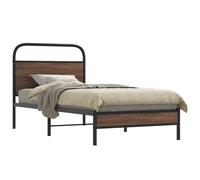 vidaXL Bed Frame without Mattress 107x203 cm Brown Oak Engineered Wood