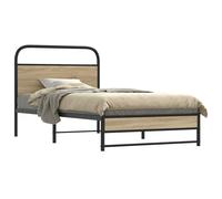 vidaXL Bed Frame Without Mattress 107x203 cm Smoked Oak Engineered Wood
