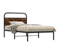 vidaXL Bed Frame Without Mattress 107x203 cm Smoked Oak Engineered Wood