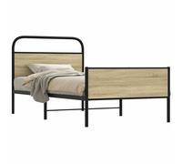 vidaXL Bed Frame without Mattress 107x203 cm Sonoma Oak Engineered Wood