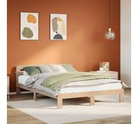 vidaXL Bed Frame Without Mattress 120X190 cm Small Double Solid Wood Pine, Brown