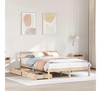 vidaXL Bed Frame without Mattress 120x190 cm Small Double Solid Wood Pine