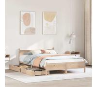 Bed Frame without Mattress 120x190 cm Small Double Solid Wood Pine vidaXL