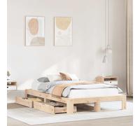 vidaXL Bed Frame without Mattress 120x190 cm Small Double Solid Wood Pine