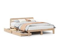 Bed Frame without Mattress 120x190 cm Small Double Solid Wood Pine vidaXL