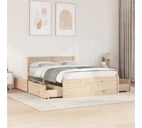 Vidaxl Bed Frame Without Mattress 120X190 Cm Small Double Solid Wood Pine
