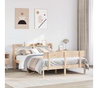 Bed Frame with Headboard Bed Base Mattress Foundation Solid Wood Pine vidaXL