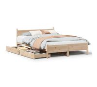 vidaXL Bed Frame Without Mattress 120X190 cm Small Double Solid Wood Pine, Brown