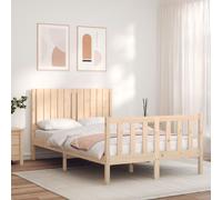 vidaXL Bed Frame With Headboard 120X200 cm Solid Wood, Brown