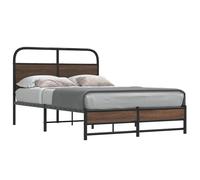 vidaXL Bed Frame without Mattress 135x190 cm Brown Oak Engineered Wood