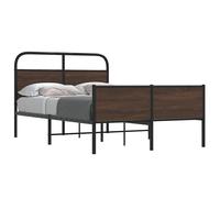 vidaXL Bed Frame without Mattress 135x190 cm Brown Oak Engineered Wood