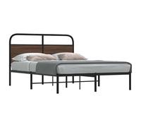 vidaXL Bed Frame Without Mattress 135x190 cm Double Brown Oak Engineered Wood