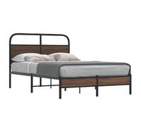 vidaXL Bed Frame without Mattress 135x190 cm Double Brown Oak Engineered Wood