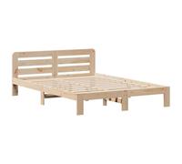 Vidaxl Bed Frame Without Mattress 135X190 Cm Double Solid Wood Pine
