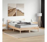 Vidaxl Bed Frame Without Mattress 135X190 Cm Double Solid Wood Pine