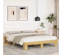 Vidaxl Bed Frame Without Mattress 135X190 Cm Solid Wood Oak