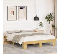 Vidaxl Bed Frame Without Mattress 135X190 Cm Solid Wood Oak