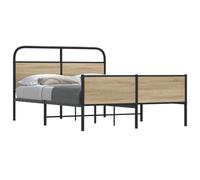 vidaXL Bed Frame without Mattress 135x190 cm Sonoma Oak Engineered Wood