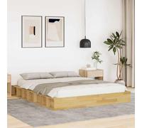 vidaXL Bed Frame without Mattress 140x190 cm Solid Wood Oak