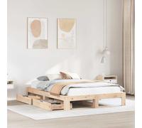 vidaXL Bed Frame without Mattress 140x190 cm Solid Wood Pine