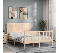 vidaXL Bed Frame Without Mattress 140X200 cm Solid Wood Pine, Brown