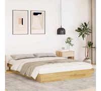 vidaXL Bed Frame without Mattress 150x200 cm King Size Solid Wood Oak
