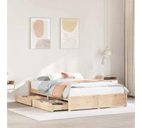 vidaXL Bed Frame without Mattress 150x200 cm King Size Solid Wood Pine