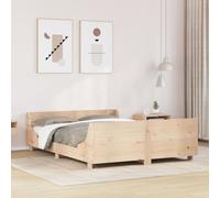 vidaXL Bed Frame without Mattress 150x200 cm King Size Solid Wood Pine