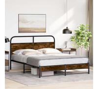 vidaXL Bed Frame Without Mattress 150x200 cm Smoked Oak Engineered Wood