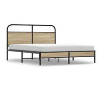 vidaXL Bed Frame Without Mattress 150x200 cm Smoked Oak Engineered Wood