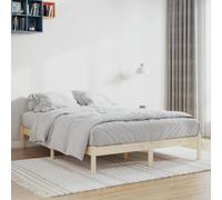 Vidaxl Bed Frame Without Mattress 152X203 Cm Solid Wood Pine Queen