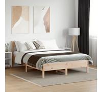 (natural, 160 x 200 cm) vidaXL Bed Frame with Headboard Wax Brown 150x200 cm King Size Solid Wood Pine
