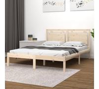 Natural Solid Pine Wood Bed Frame 180x200 cm Super King Size, Rustic Design [EEK: A]
