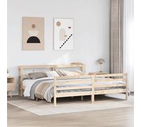 Bed Frame with Headboard 180x200 cm Super King Solid Wood Pine vidaXL