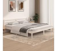 Vidaxl Bed Frame Solid Wood Pine 180X200 Cm White Super King Size, White