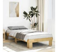 Vidaxl Bed Frame Without Mattress 75X190 Cm Small Single Solid Wood Oak