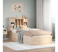 vidaXL Bed Frame without Mattress 75x190 cm Small Single Solid Wood Pine - Brown, Brown