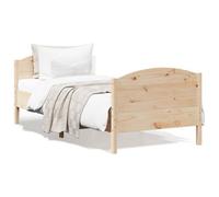 vidaXL Bed Frame without Mattress 75x190 cm Small Single Solid Wood Pine