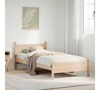 vidaXL Bed Frame without Mattress 75x190 cm Small Single Solid Wood Pine