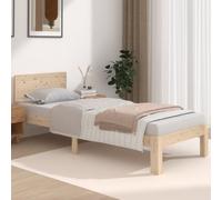 vidaXL Bed Frame Solid Wood 75X190 cm Small Single, Brown