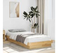 Bed Frame Solid Oak Natural Low Profile 80x200 cm Slatted Base Untreated Finish [EEK: A]