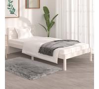 (white, 90 x 190 cm) vidaXL Bed Frame Bedroom Bedstead Bed Base Mattress Foundation Solid Wood Pine
