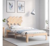 (brown, 90 x 200 cm) vidaXL Bed Frame Bed Base Wooden Platform Bed with Headboard Double Solid Wood