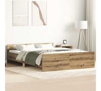 vidaXL Bed Frame without Mattress Artisan Oak 140x190cm Engineered Wood