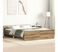 vidaXL Bed Frame without Mattress Artisan Oak 140x200cm Engineered Wood