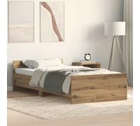 vidaXL Bed Frame without Mattress Artisan Oak 75x190 cm Engineered Wood