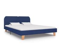 vidaXL Bed Frame without Mattress Bed Base Blue Fabric 150x200 cm King Size